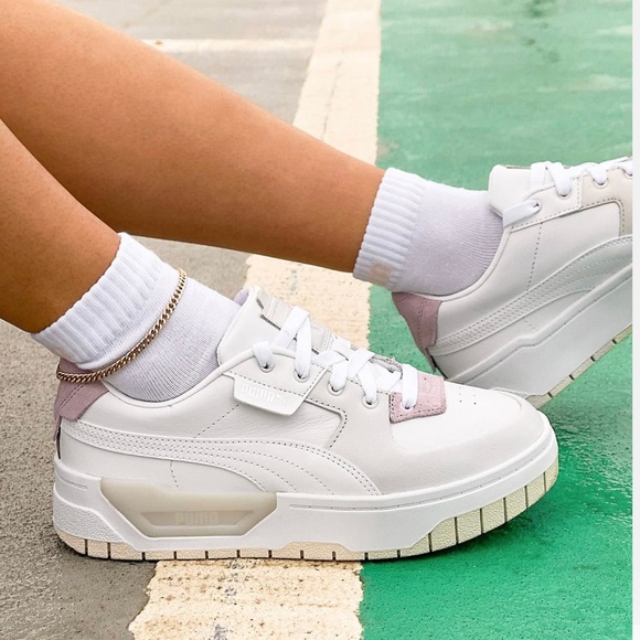 Puma Cali Dream Sneakers in white/purple, Size 9.5. - Picture 2 of 6